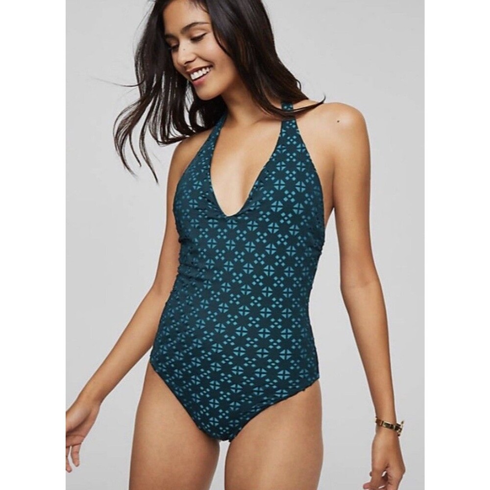 Nwt LOFT Laser Cut Halter Bathing Suit Cutout Sz 4